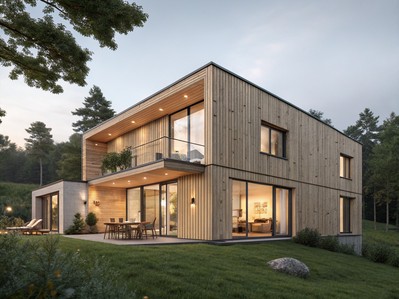 Montažna drvena kuća suvremenog dizajna